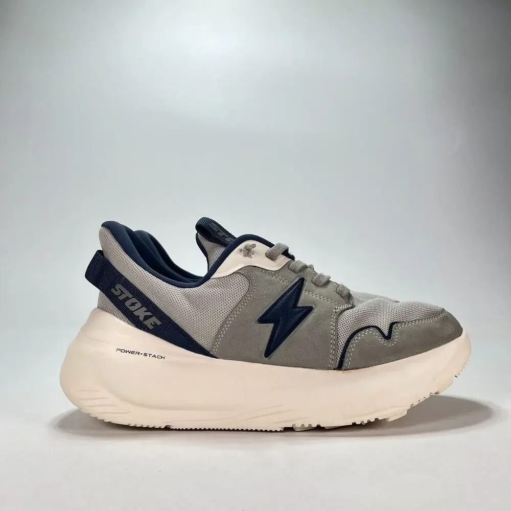 Stoke The FO-MO Grey Navy Casual Comfort Sneakers Walking Shoes Men's Size 9W